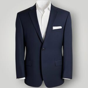 PRONTO UOMO Men's Blazer Sport Coat Two-Button Suit Jacket 50R Navy Blue Wool